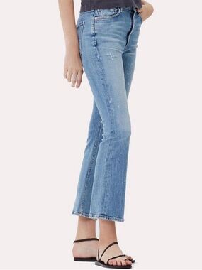 Citizens of Humanity Demy Cropped Flare Light Wash Faded Size 24 Lt Distressing